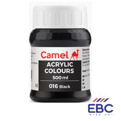 CAMEL Acrylic Colour Multi-Surface - 016 Black 500ml